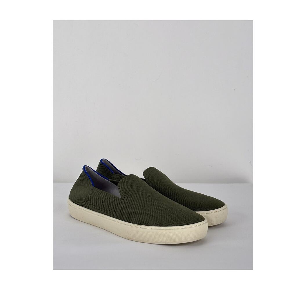 Rothys Original Sneaker Slip-On Olive Green Knit Womens Size 7.5 Washable Shoes - Picture 2 of 7